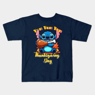 Giving Thanks Thanksgiving Stitch Thanksgiving 2023 Kids T-Shirt